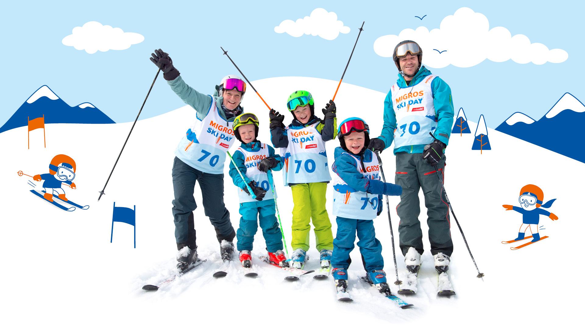 Familie am Migros Ski Day